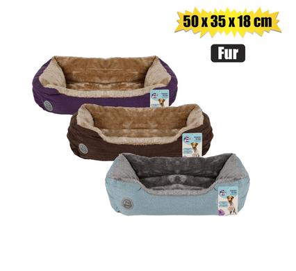 PET BED RECTANGLE "FUR" 50x35x18cm product image
