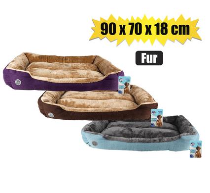 PET BED RECTANGLE "FUR" 90x70x18cm product image