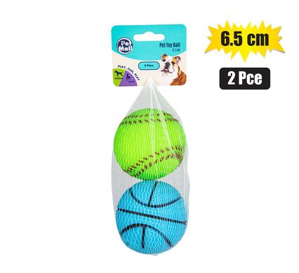 PET DOG TOY VINYL BALL 6.5cm 2PCE product image