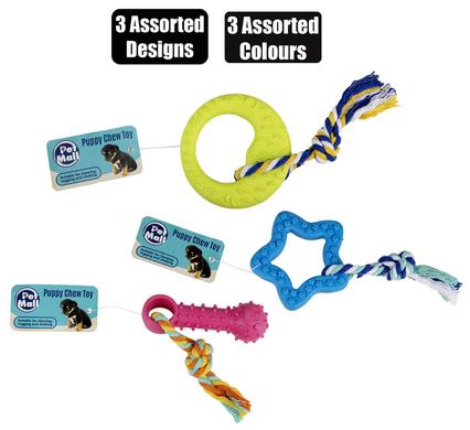 PET TOY PUPPY TPR WITH ROPE ASSORTED product image