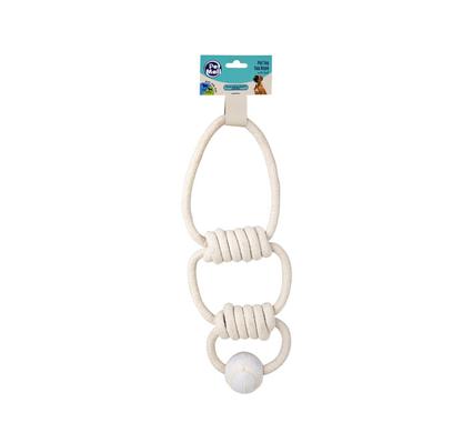 PET DOG TOY TUG-ROPE TRIPLE WITH BALL product image