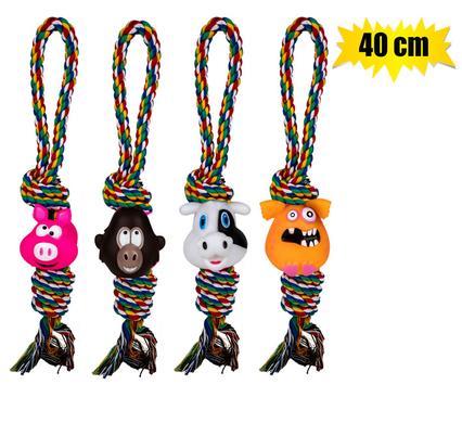 PET DOG TOY ROPE AND ANIMAL ASSTD 40cm product image