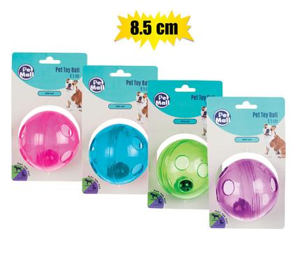 PET TOY BALL W/BELL ASSTD 8.5cm product image