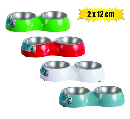 PET DOG/CAT BOWL PL+S/S 12cm DOUBLE product image