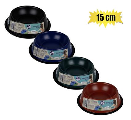 PET DOG BOWL S/S DARK COLOURS  15cm product image
