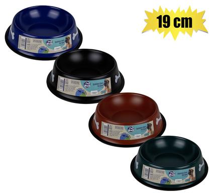 PET DOG BOWL S/S DARK COLOURS  19cm product image
