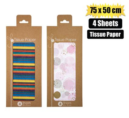 PAPER TISSUE 75x50cm 4SHTS PATTERN product image