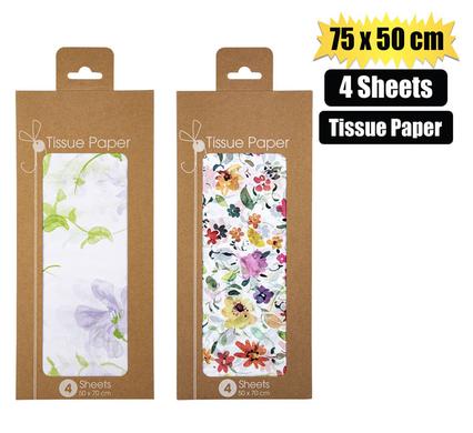 PAPER TISSUE 75x50cm 4SHTS FLOWER product image