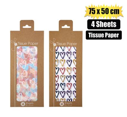 PAPER TISSUE 75x50cm 4SHTS LOVE product image
