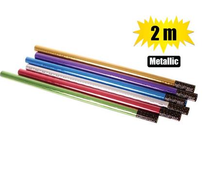 GIFT-WRAP 700mmx2m METALLIC ROLLS ASSTD product image