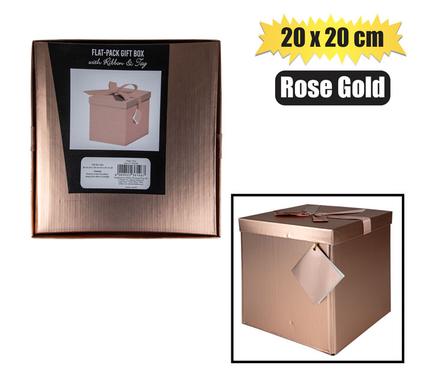 GIFTBOX FLAT PACK 20x20cm ROSE GOLD product image