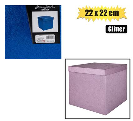 GIFTBOX FLAT PACK 22x22cm GLITTER product image