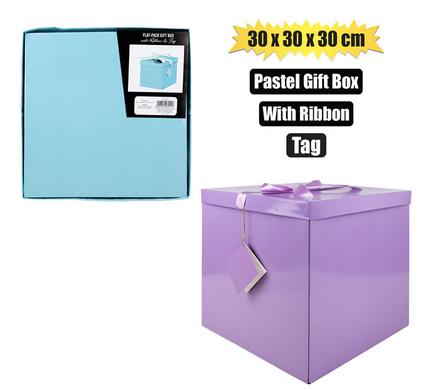 GIFTBOX FLAT PACK 30x30x30cm PASTEL product image
