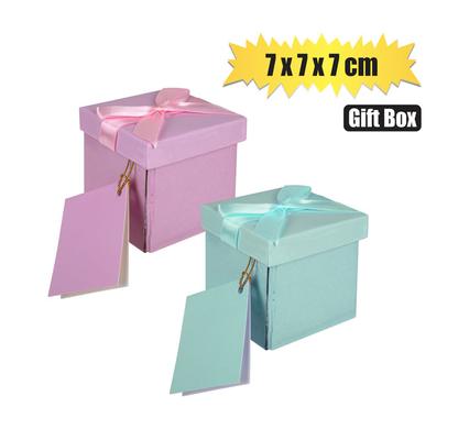 GIFTBOX FLAT PACK 7x7x7cm PASTEL product image