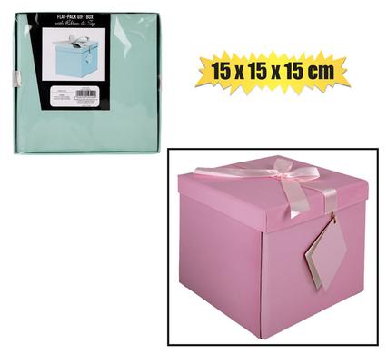 GIFTBOX FLAT PACK 15x15x15cm PASTEL product image