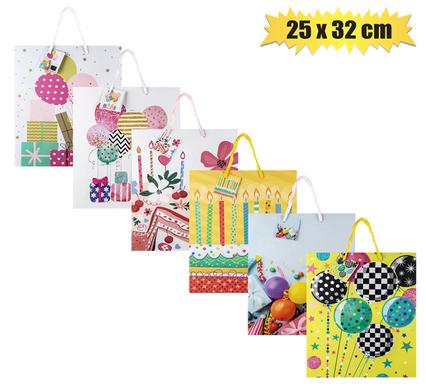 GIFT-BAG PAPER LRG 25x32cm BIRTHDAY product image