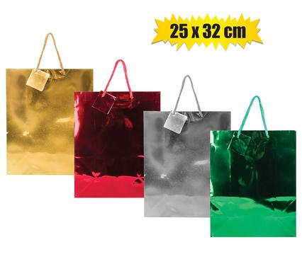 GIFT-BAG METALLIC PAPER LRG 25x32cm SOL product image