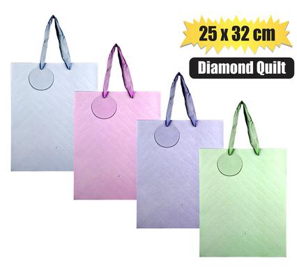 GIFT-BAG PAPER LRG 25x32cm DIAMOND QUILT product image