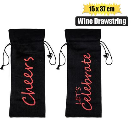 GIFT-BAG WINE DRAWSTRING 15x37cm product image