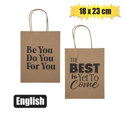 GIFT-BAG PPR ENG WORDS MED 18x23cm product image