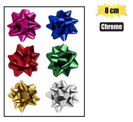 GIFT-BOW CHROME ASSTD COLOURS 8cm product image