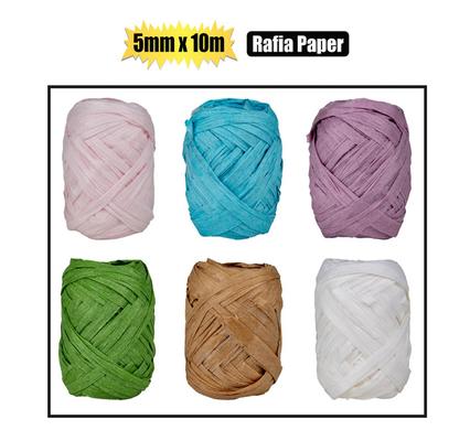 RAFFIA PAPER ASSTD COLORS 5mmx10m product image