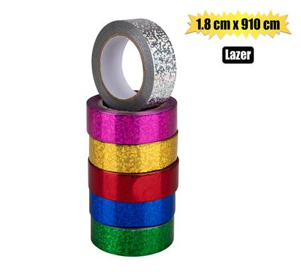 GIFT RIBBON LASER 1.8x910cm ASSTD COLS product image