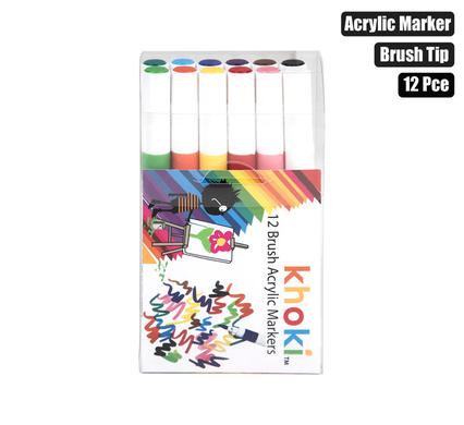 ART+CRAFT BRUSH TIP ACRYLIC MARKERS 12PC product image