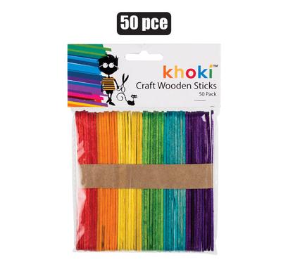 ART+CRAFT WOODEN LOLLY STICKS COLOUR 50 product image