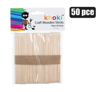ART+CRAFT WOODEN LOLLY STICKS PLAIN 50 product image