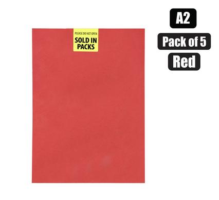 ART+CRAFT BOARD A2 160g SHEET RED 5PK product image