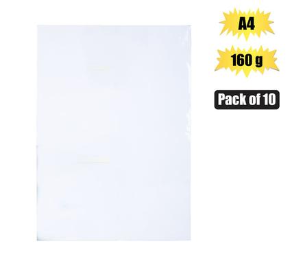 ART+CRAFT BOARD A4 160g SHEET WHITE 10PK product image