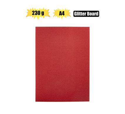 ART+CRAFT A4 GLITTER BOARD 230GSM RED product image