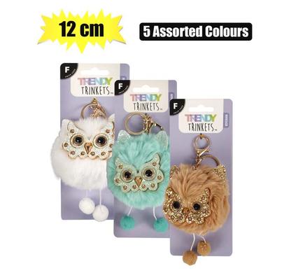 KEYCHAIN PLUSH OWL 12cm ASSTD product image