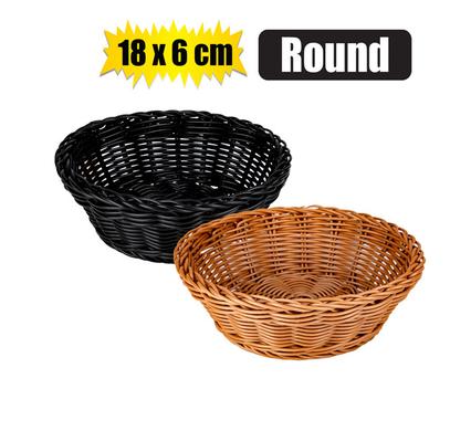 WOVEN PLASTIC BASKET ROUND 18x6cm product image