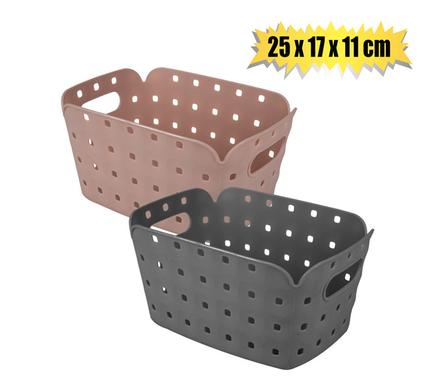 BASKET PL SQUARE PATTERN 25x17x11cm product image