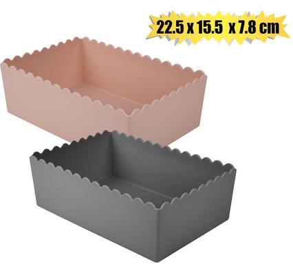 BASKET PL FLOWER DESIGN 22.5x15.5x7.8cm product image