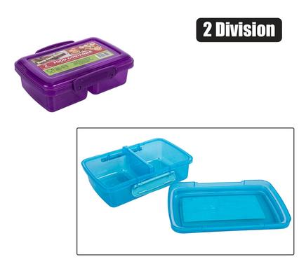 LUNCH BOX W/CLIPS 2-DIV 16x10x3cm product image