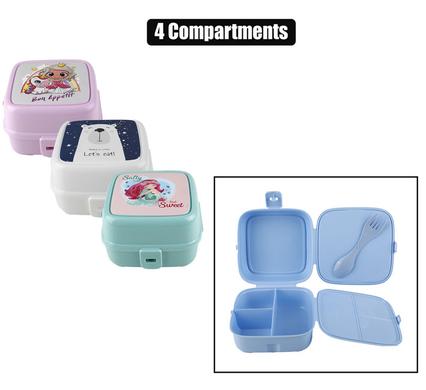 LUNCH BOX 4 COMPARTMENTS W/SPORK product image