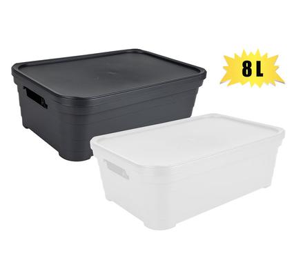 STORAGE BOX PYRAMID DESIGN W/LID 8L product image