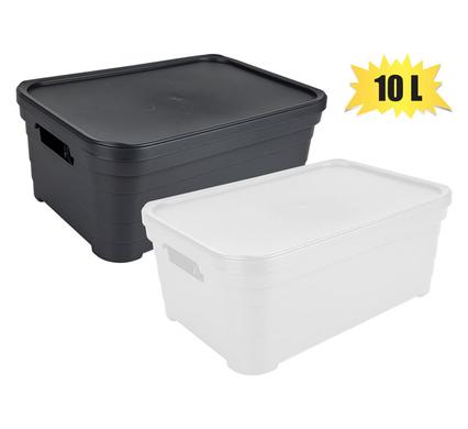 STORAGE BOX PYRAMID DESIGN W/LID 10L product image