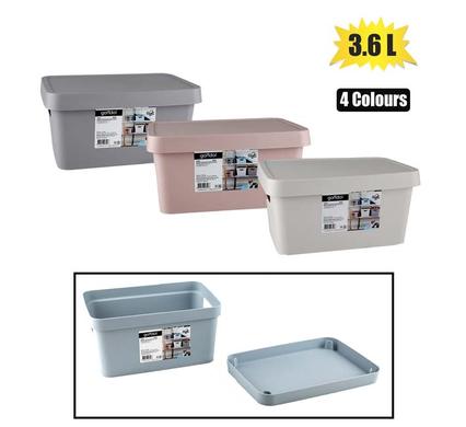 STORAGE BOX PL VINTO DESIGN W/LID 3,6L product image