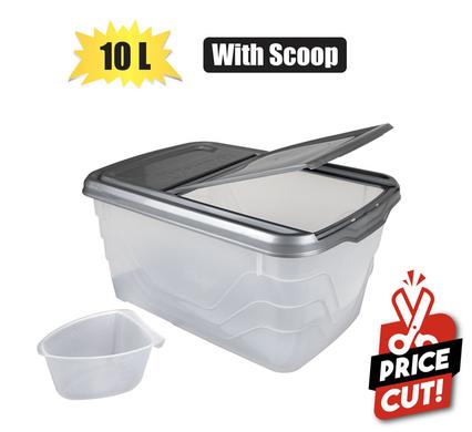 STORAGE CONTAINER FLIP LID 10L SILVER product image