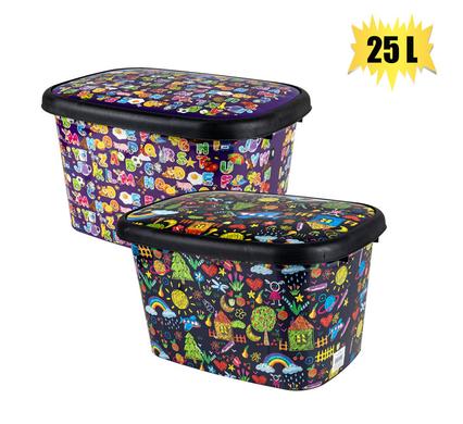 STORAGE BOX DECORATED DEEP 25L product image