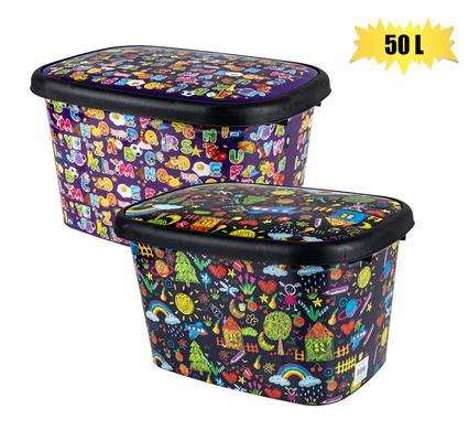 STORAGE BOX DECORATED DEEP 50L product image