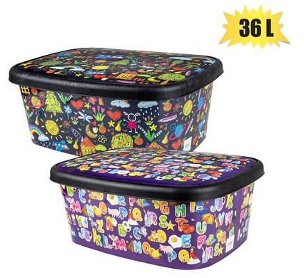 STORAGE BOX DECORATED FLAT 36L product image