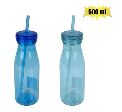 WATER BOTTLE 500ml W/STRAW TOP product image
