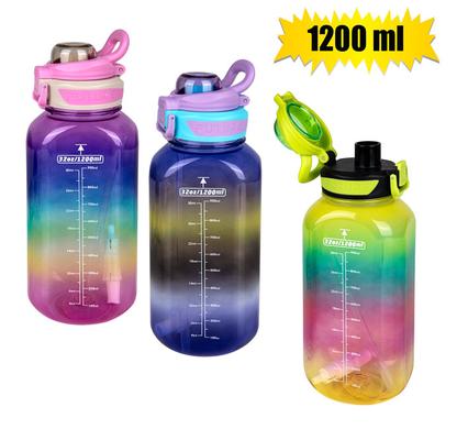 WATER BOTTLE 1.2L 2-TONE RAINBOW COLOURS product image