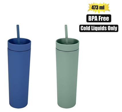 TUMBLER DOUBLE WALL 473ml W/STRAW product image