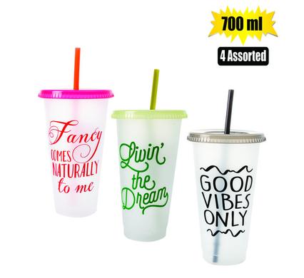 TUMBLER SIPPER W/STRAW 700ml PRINTED product image
